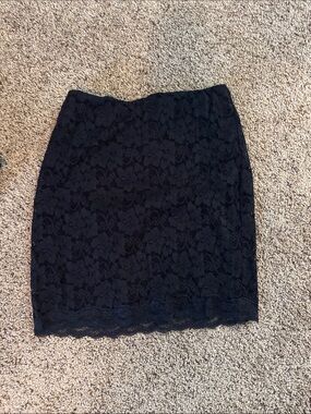 Express Black Lace Pencil Skirt